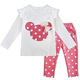 YiZYiF Baby Girls' Long Sleeve T-Shirt Top with Pants 2 Pieces Dress Up Outfits Pink 18-24 Months