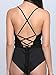 PERSUN Women's Lace Up Back Velvet Bodysuit Sleeveless Deep V Neck Bodysuit Leotards