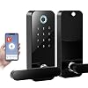 SmartCoolous Tuya Smart Lock Fingerprint Door Lock 4-in-1 Unlock Touch Screen Bluetooth APP Keyless Entry Door Lock for…