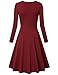 A Line Dresses for Women, Laksmi Long Sleeve Designed Modest Pleated Swing Party Dress Wine Medium