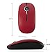 Jelly Comb 2.4G Slim Wireless Mouse with Nano Receiver, Less Noise, Portable Mobile Optical Mice for Notebook, PC, Laptop, Computer, MacBook - Black and Red