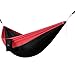 Yes4All Lightweight Double Camping Hammock with Strap & Carry Bag &ndash; Nylon Parachute Hammock / Lightweight Portable Hammock for Camping, Hiking (Black/Red) primary