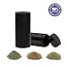 HIDE Stash Jar - Airtight Smell Proof Durable Multi-Use Portable Metal Herb and Spice Jar Container. Waterproof Aluminum Screw-top Lid Lock (Pack of 2, Black)