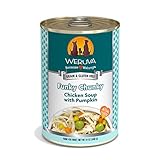 Weruva Classic Dog Food, Funky Chunky Chicken Soup with Chicken Breast & Pumpkin in Gravy, 14oz Can (Pack of 12)