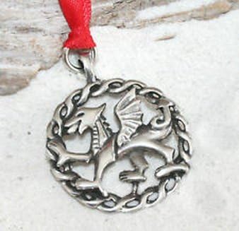 Blazers Jewelry 1985 - WALES DRAGON CELTIC Pewter Christmas ORNAMENT Holiday