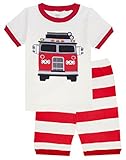 Boys Pajamas Children Fire Truck Short Sets Kids Clothes