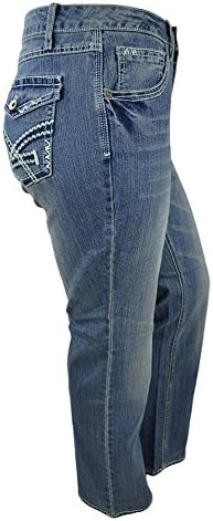 Alfa Global Junior's Regular to Plus Size Stretch Denim Washed Boot-Cut Pants