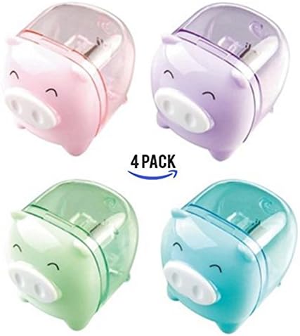 CiCy 4pcs Lovely Cute Cartoon Animal Pig Pencil Sharpeners for Kids Random Color
