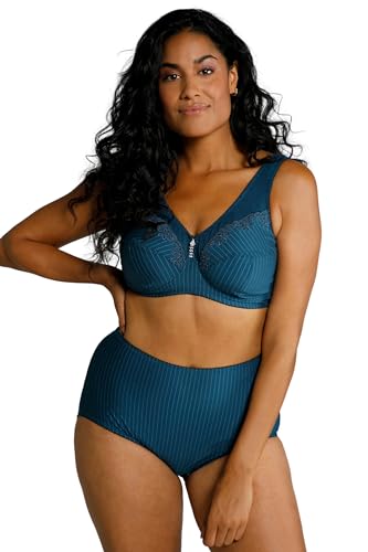 Ulla Popken Damen große Größen Übergrößen Plus Size Entlastungs-BH, Strassanhänger, ohne Bügel Petrol 115E 658495747-115E