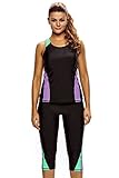 Cfanny Women's Two Pieces Set Tankini Plus Size Swimwear Wetsuit Sport Swimsuit