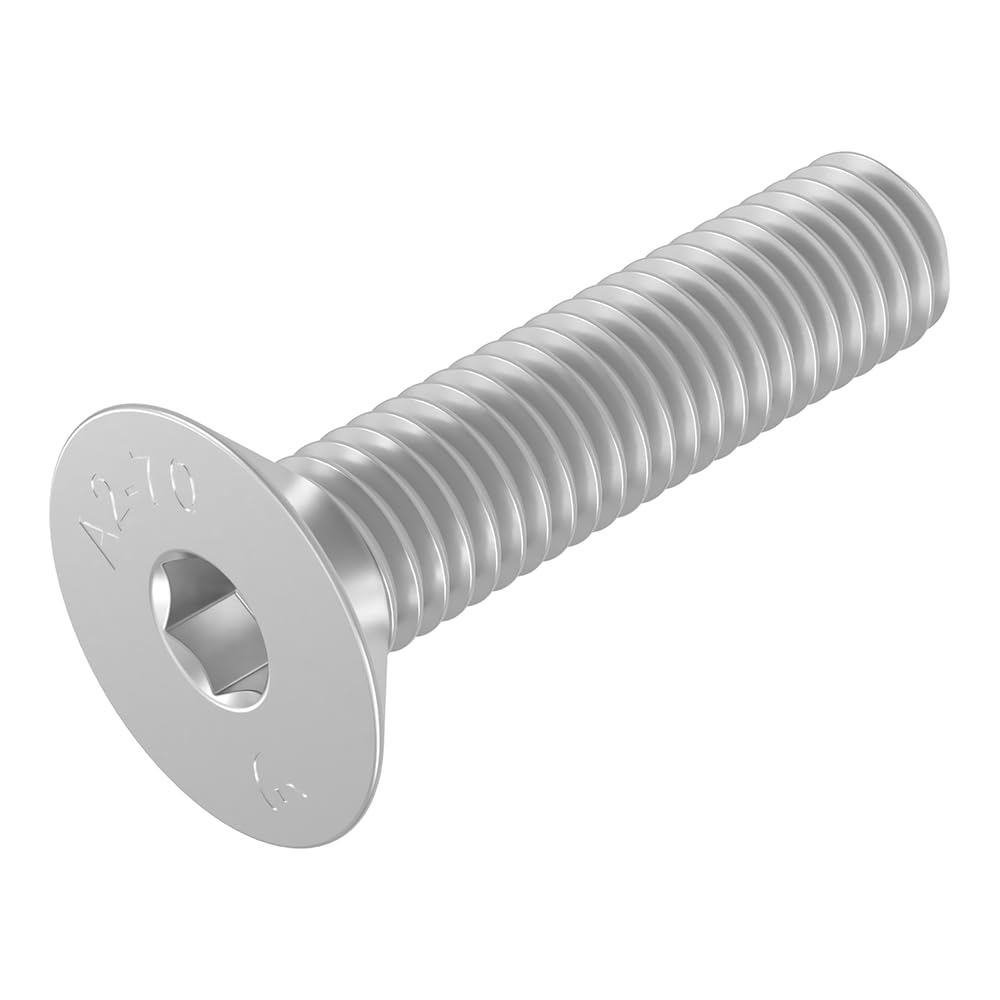 SECCARO countersunk screw M8 x 35 mm, stainless steel V2A VA A2, DIN 7991 / ISO 10642, hexagon socket, 20 pieces