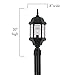 DESIGNERS FOUNTAIN 2976-BK Devonshire Outdoor Post Lanterns, 20 inch, Black