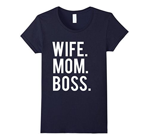 Womens Wife Mom Boss Mothers Day T Shirt Medium Navy Desertcart