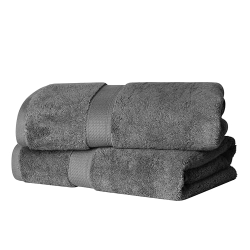 Superior - 900 g/m2 Cotton Bath Towel Set, Charcoal Color, 2 Pieces