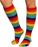Rainbow Stripe Toe Socks by Foot Traffic (One Size)