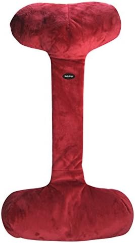 Body Prop Adjustable Pillow with Buckwheat Hull Filler by VisionX Products (Classic (26"), Red)