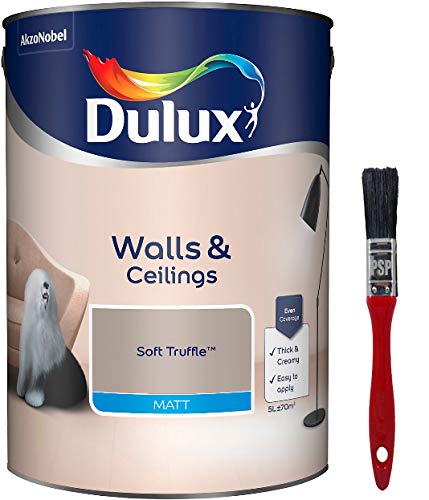 Dulux Matt Emulsion Paint Soft Trufle 5l Free Psp Touch Up Brush