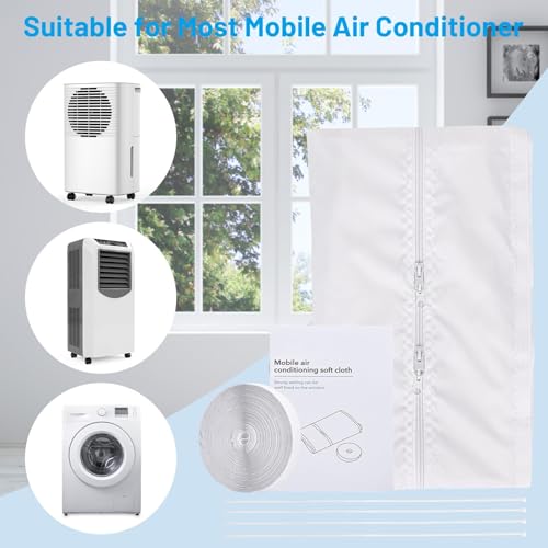 300CM Window Seal Kit for Mobile Air Conditioners, Energy-Efficient Hot Air to Fix on Windows, Mobile Dryer, White, No Drilling Required