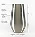 Insulated Double Walled and Vacuum Sealed 16 oz Stainless Steel Elegant Wine Glass Tumbler Set of 2 with Lids and Stainless Steel Straws - No Sweat - No Seams - Enjoy Beer Iced Tea Water Soda Coffee