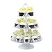 VILAVITA 3-tier Cupcake Stand Round Dessert Tower Iron Cupcake Holder Display Cake Stand for Wedding Birthday Party Celebration, White