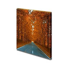 Canvas Prints Wall Art - Autumnal Alley Beautiful Leaves| Modern Home Deoration/Wall Art Giclee Printing Wrapped Canvas Art Ready to Hang - 12" x 12"