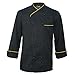 10oz Apparel Long Sleeve Black Chef Coat with Gold Piping