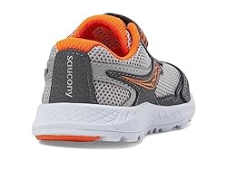 Saucony girls Ride 10 Jr Sneaker, Grey/Blue/Red, 4