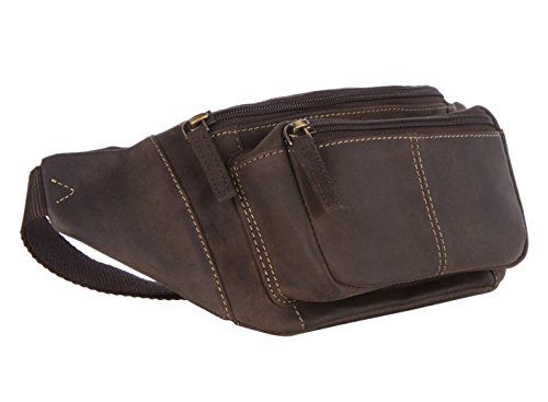 Visconti 720 Leather Waist Pack, Belt Pouch, Fanny Pak, Bumbag (Oil Brown) - Thumbnail 5