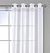 MIUCO 2 Panels White Curtains Grommet Textured Solid Sheer Curtains 63 Inches Long for Living Room (2 x 54 Wide x 63