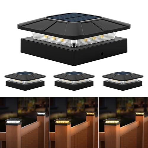 Flaow Solar Fence Post Cap Lights 4 Pack