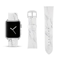 Pastel Bay White Marble Replacement Band Compatible for iWatch 38mm/40mm Wrist Band PU Leather Strap for Apple Watch Smartwatch Series 4 3 2 1 Version