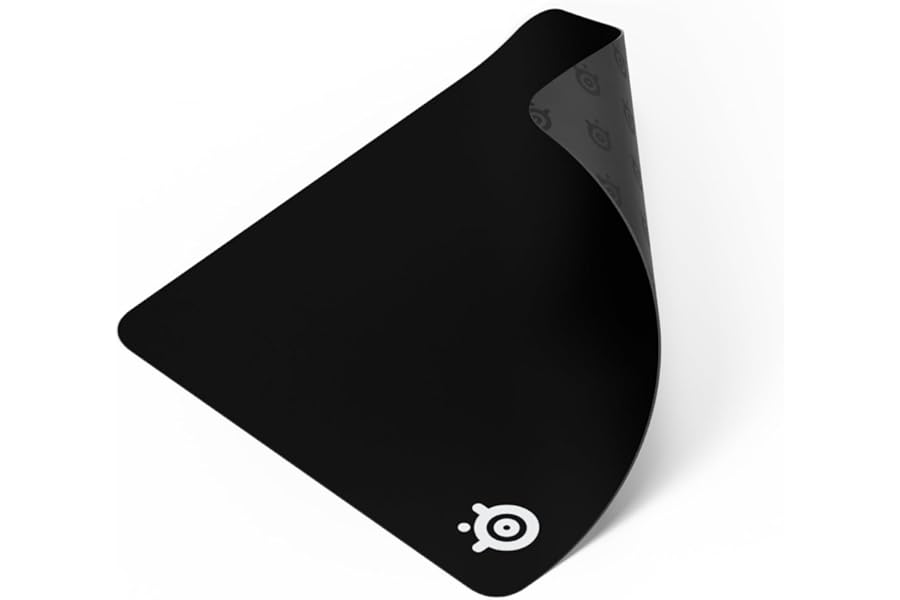 SteelSeries QcK Large Gaming Mousepad — Black — Non-Slip Silicone Rubber Base — Peak Tracking and Stability — Optimized for Gaming Sensors — 490 mm x 420 mm — FPS, MOBAs, RTS, MMO