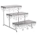 Amalfi Decor 3 Tier Dessert Cupcake Stand, Rectangular Metal Plate Tower Tray Holder with Crystals, Silver