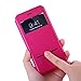 Nouske iPhone 6 Plus/iPhone 6S Plus Smart Touch Case S-View Window Flip Cover/Magnetic Closure/Stand/TPU bumper/360 Protection, Hot Pink Fushia