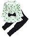BINPAW Kids Long Sleeves Cute Heart Pattern T Shirt Tops with Bow Tie + Pants Set 2 Pieces Outfit Suit For Toddler Baby & Little Girls, Green, Age 18-24 Months = Tag 90