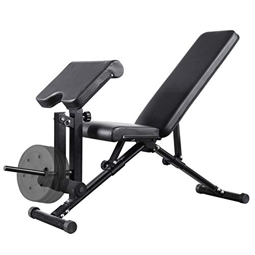 Mikolo Adjustable Weight Bench, Strength Training Foldable Exercise