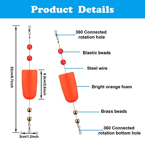 4 Stück Angel-Bobber Fisch-Posenanzeiger, Slip Bobber Bobber Rig Angelausrüstung Süßwasser Salzwasser – Bild 3