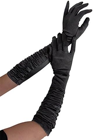 Satin Ruffle Elbow Gloves