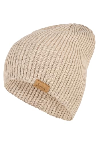 Sterntaler Beanie in Strick-Optik - schicke, Zeitlose Unisex Mütze - kann mit oder ohne Umschlag getragen Werden - warme Wintermütze in Natur, Größe 55