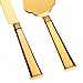 Ella Celebration Wedding Cake Knife and Server Set, Cutting Set for Bride and Groom, Modern Servers (Gold)