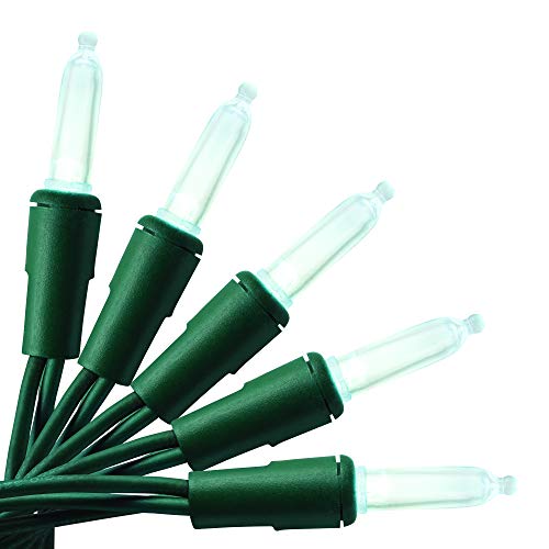 Aurio Outdoor/Indoor Christmas Lights 300-Count Total HM5 LED, 50-Bulbs per 16.3FT Set, 6-Pack, Cool White