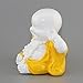 LEGONGSO CITONG Decor Happy Buddha Monk Statue Do not Say Look and Listen Collectible Figurines (Do not Listen in Yellow Buddha)