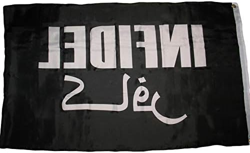 Hebel 3x5 Infidel Flag Wat Vet USA Iraq ghanistan Veteran Arabic and English 3X5 | Model FLG - 755