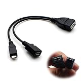 MOTONG New design Micro USB Host OTG Cable with Micro USB Power for Nexus 4 5 6 7 9 10 Galaxy Nexus & Samsung Galaxy S 3 III 4 IV 5 V(Black)(Fulfilled by Amazon)
