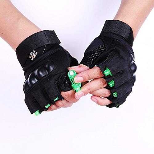 GUANGBO Light Gloves Fishing Gloves Fitness Gloves Night Fishing Laser Red Light Green White Light Glowing Hip-Hop Gloves Outdoor Riding Gloves