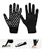 anqier Winter Warm Beanie Hat + Scarf + Touch Screen Knit Gloves 3 Pieces Knitted Set for Men Women(Black)