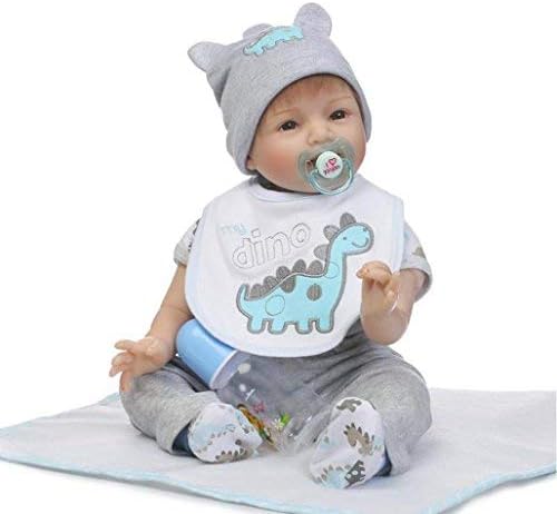 Dirance Lifelike Reborn Doll Soft Silicone Full Body Realistic Pink Girl Doll Vinyl Reallike Handmade Newborn Baby Doll with Clothes 55cm, Kids Gift for Ages 3+ (Blue)