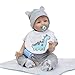 Dirance Lifelike Reborn Doll Soft Silicone Full Body Realistic Pink Girl Doll Vinyl Reallike Handmade Newborn Baby Doll with Clothes 55cm, Kids Gift for Ages 3+ (Blue)