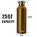 TOPOKO 25 oz Stainless Steel Vacuum Insulated Water Bottle, Keeps Drink Cold up to 24 hours & Hot up to 12 hours, Leak Proof and Sweat Proof. Large Capacity Sports Bottle