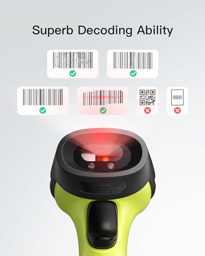 Inateck BCST-60 Wireless Wireless Laser Barcode Scanner 2.4 GHz 35 m Range